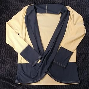 Blue and White Low cut Long Sleeve